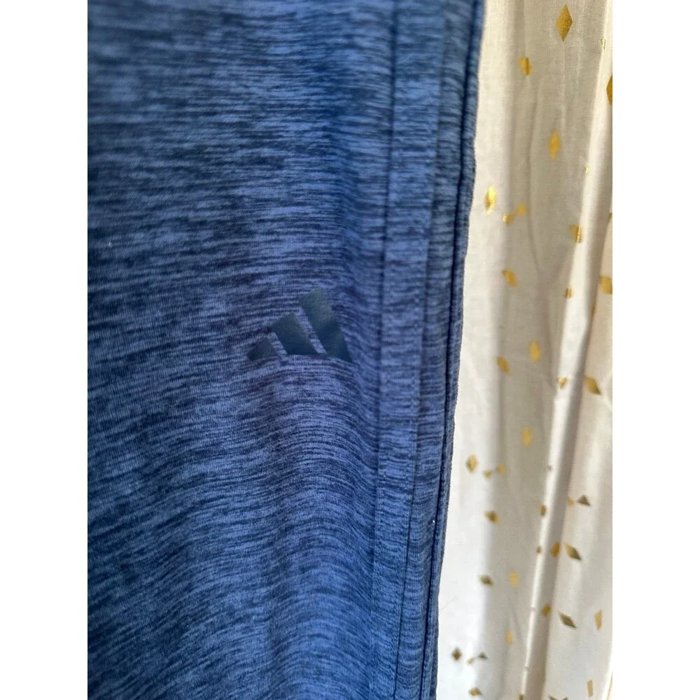 Adidas Girls' Heather Blue Melange Slim Fit Flare Leg Athletic Track Pants 10/12
